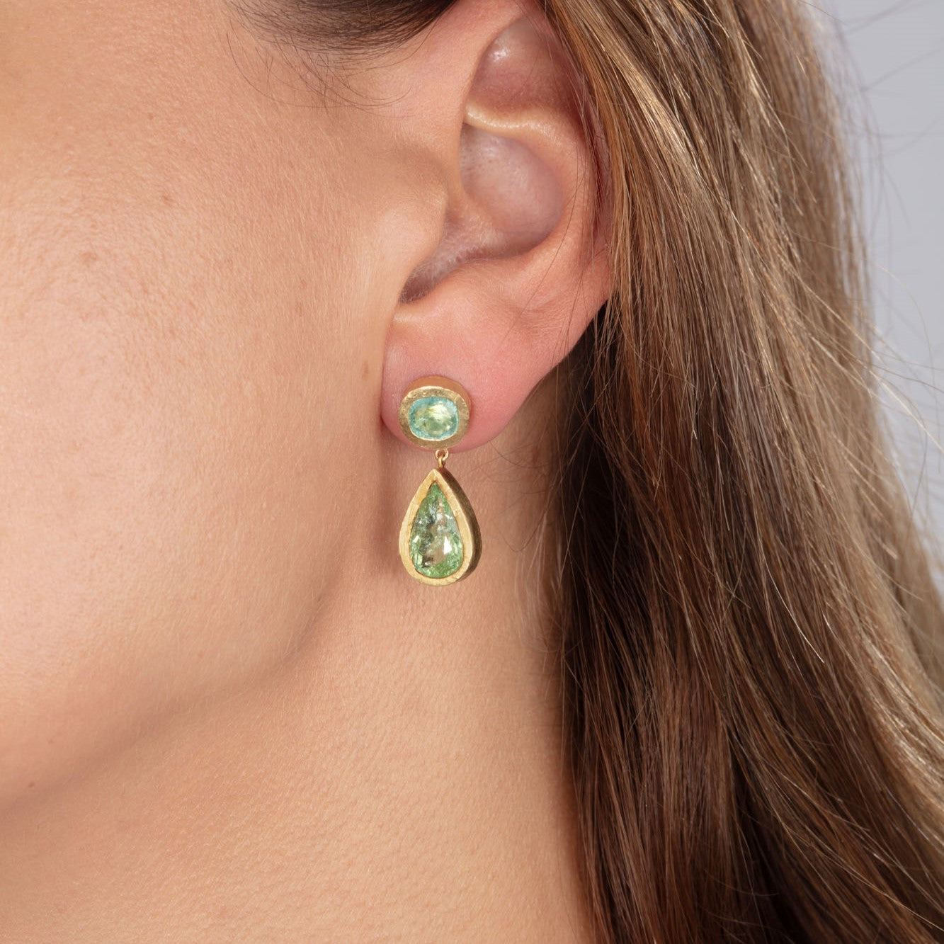 Paraiba Tourmaline Earrings with Detachable Drops