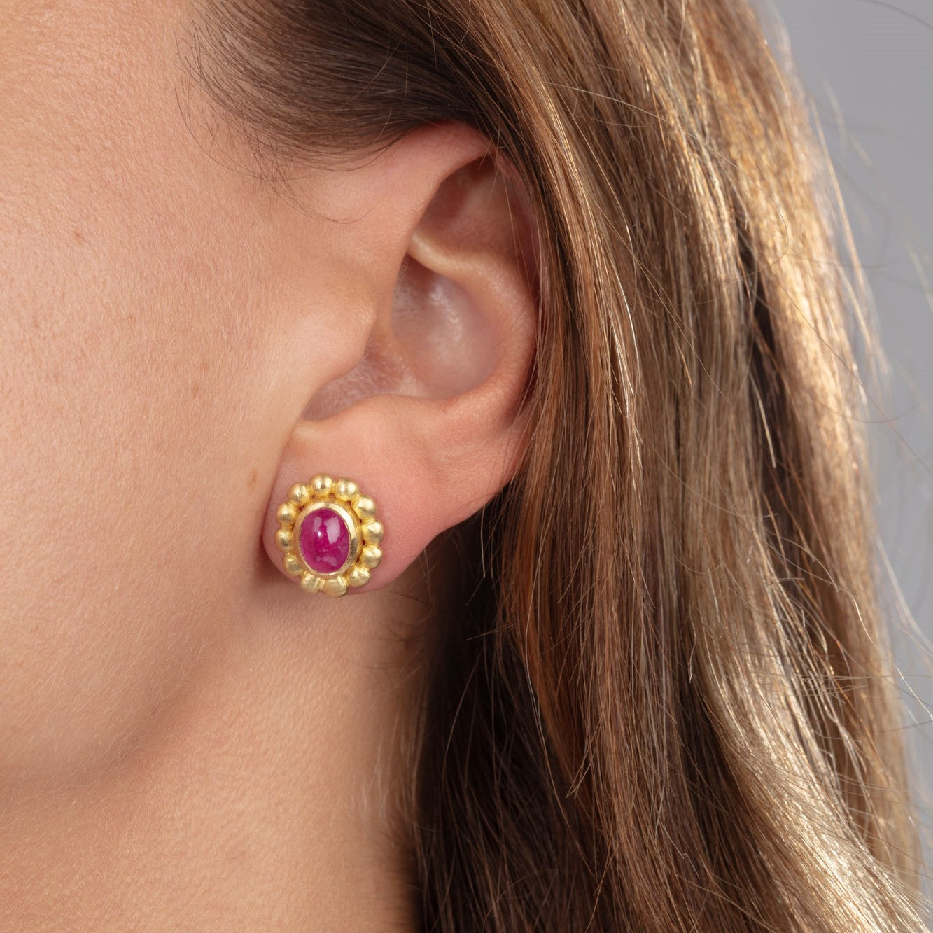 Byzantine ruby studs