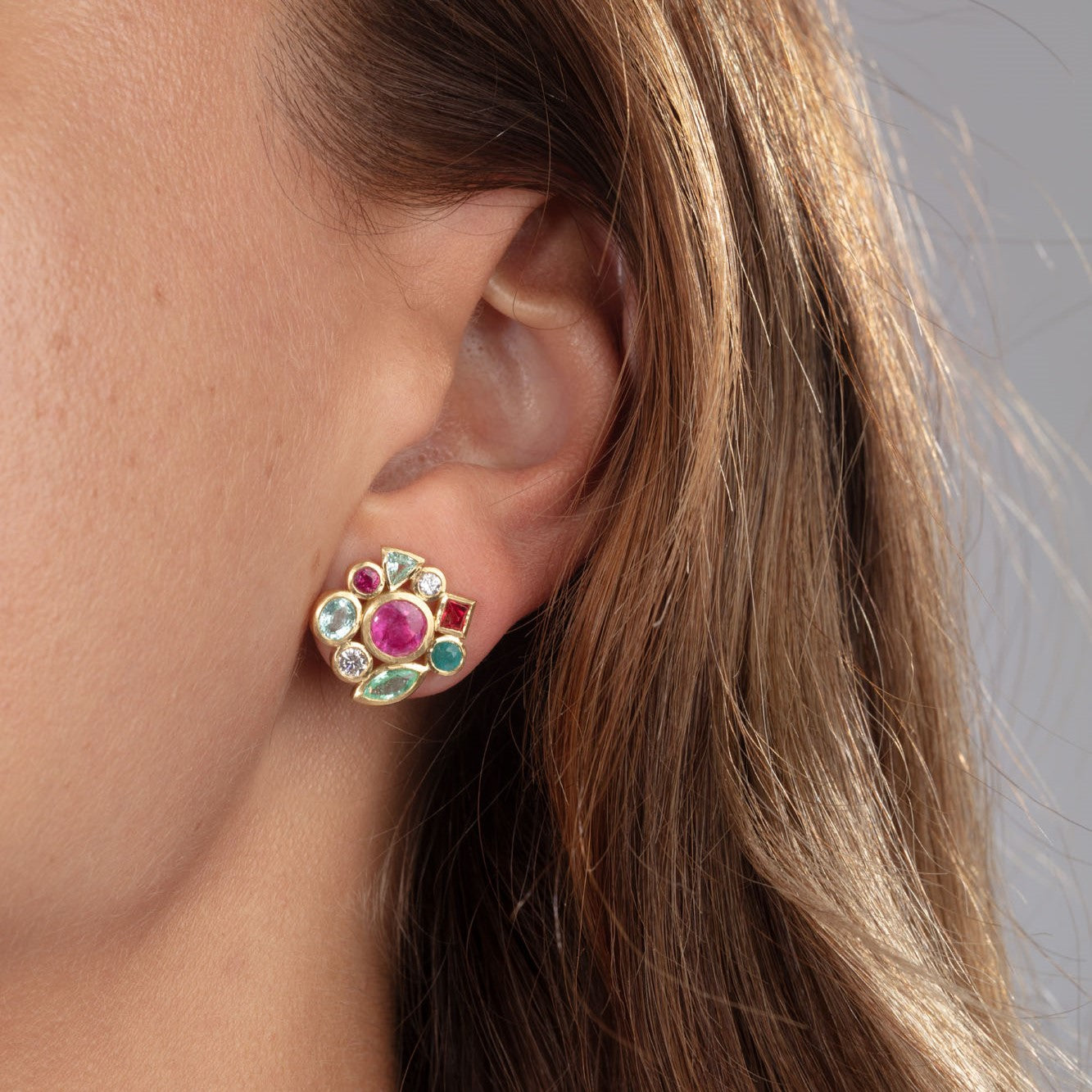 Abstract Flower Stud Earrings