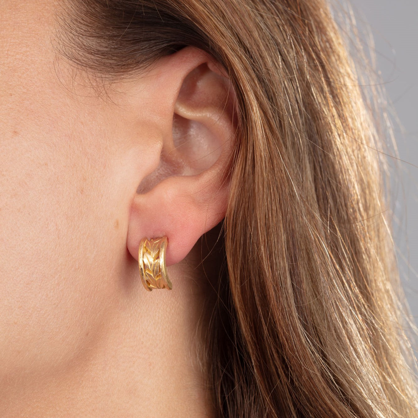 Leaf Half Hoop Earrings