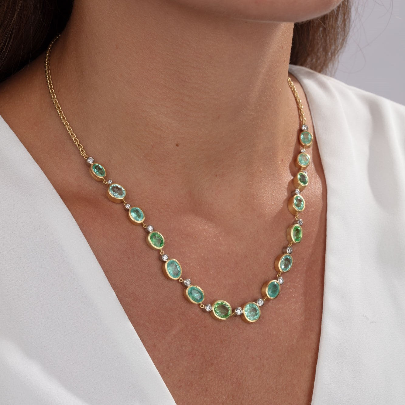 Paraiba Tourmaline & Diamond Necklace