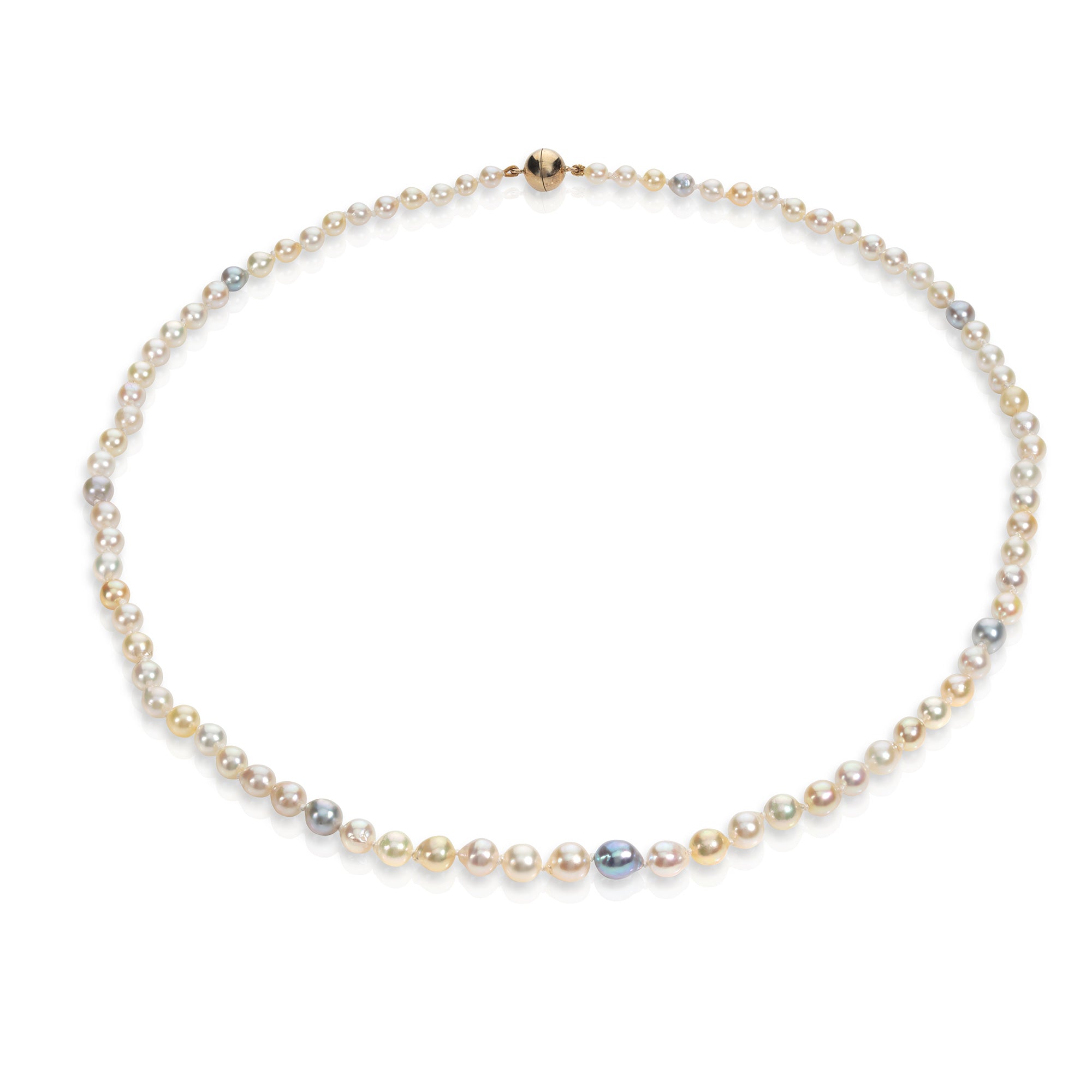 Mixed Akoya pearl necklace