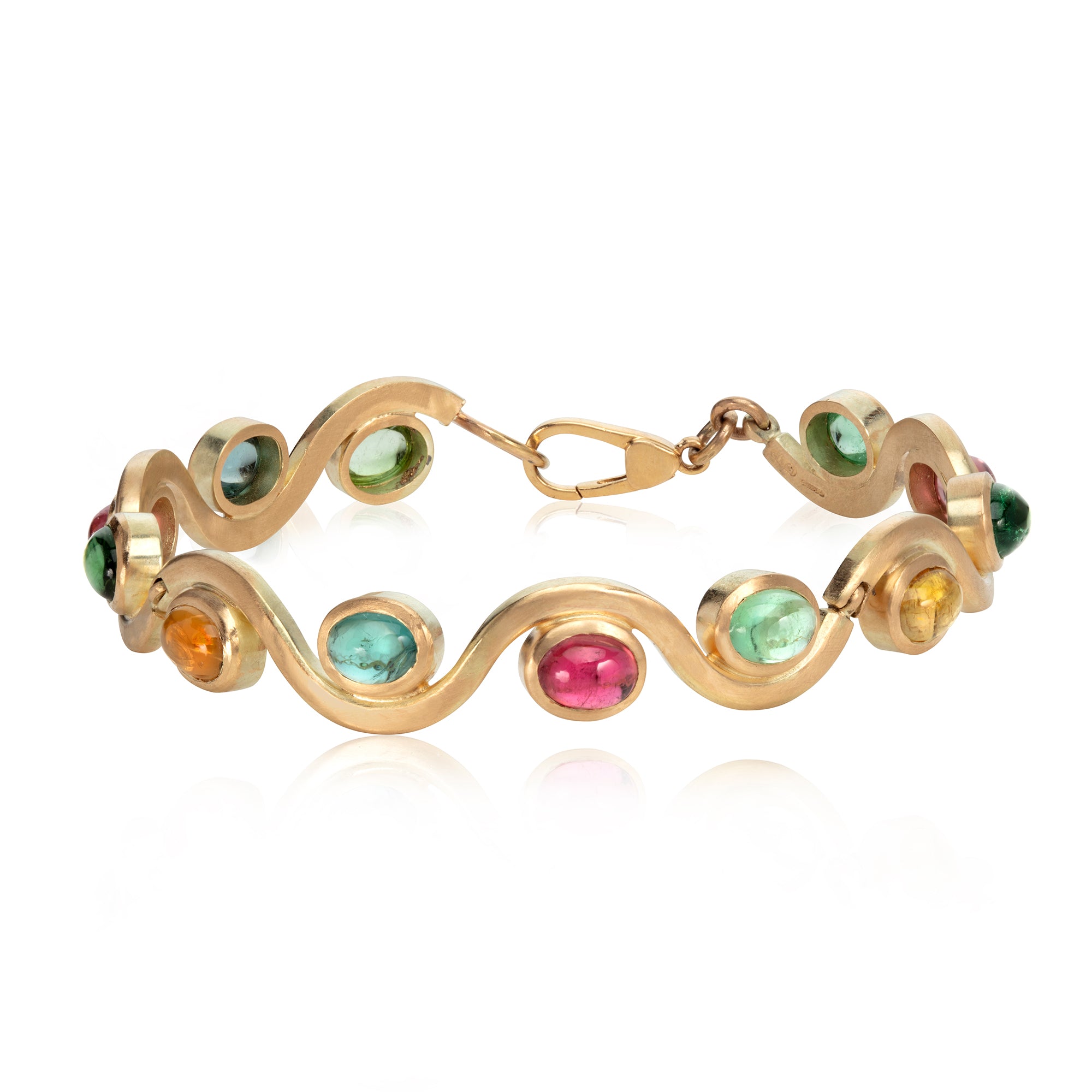 Wavy Tourmaline Cabochon Bracelet