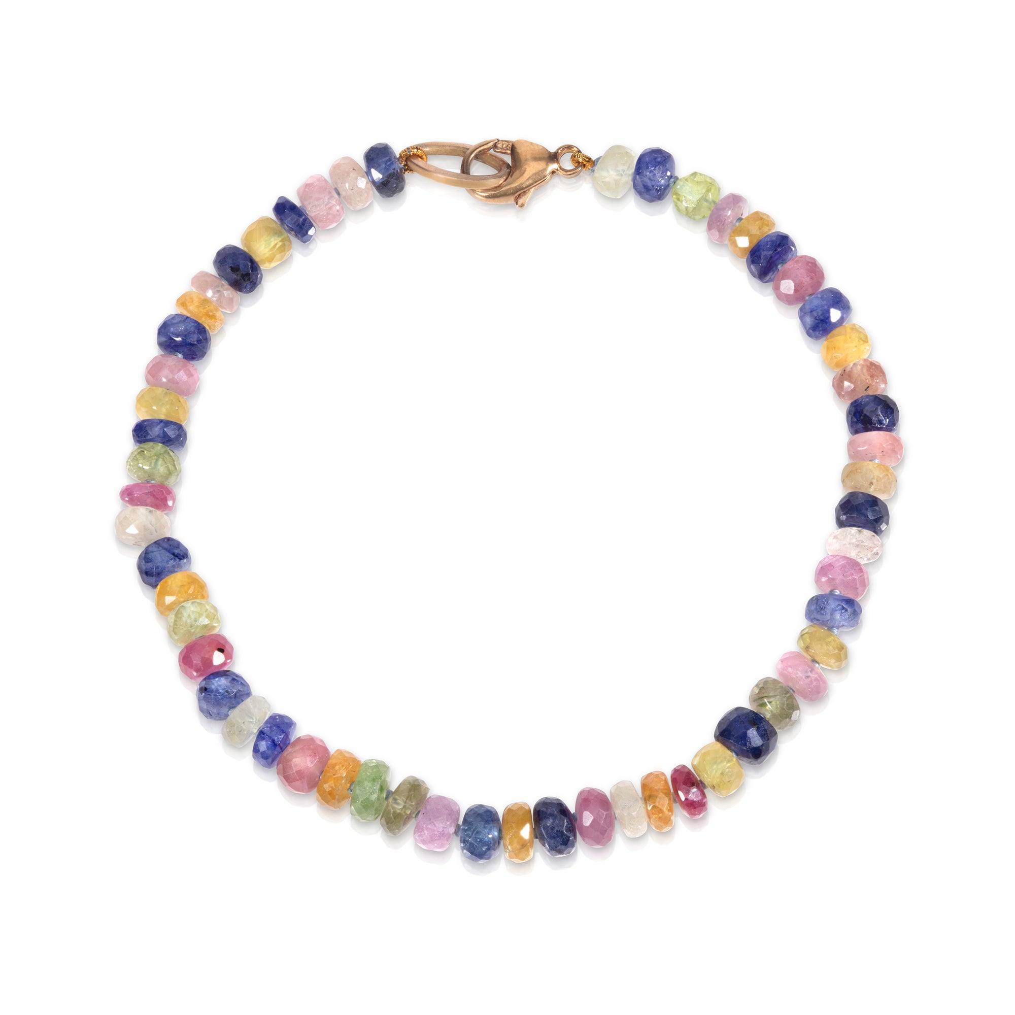 Multicoloured Sapphire Bead Bracelet