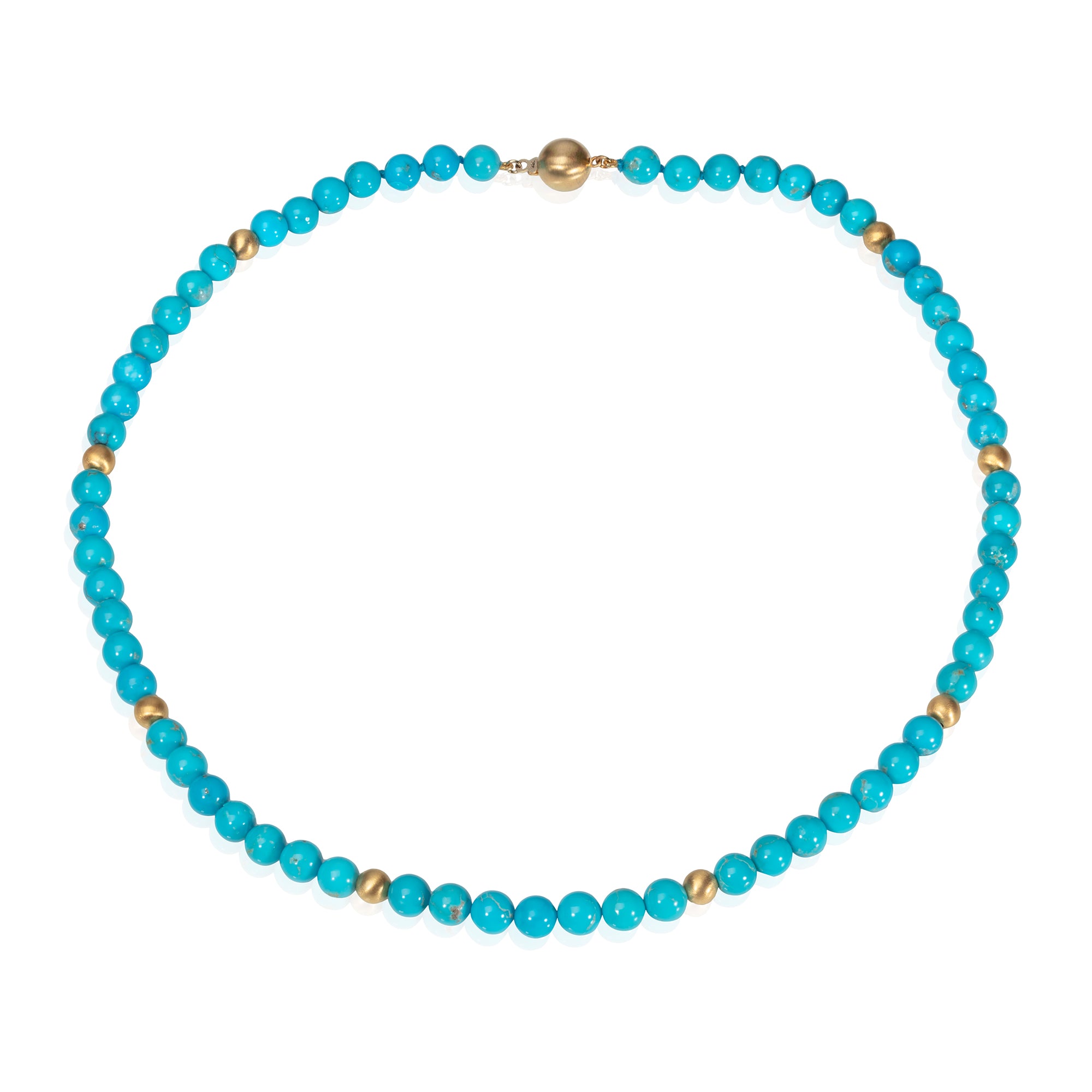 Turquoise and Gold Bead Necklace