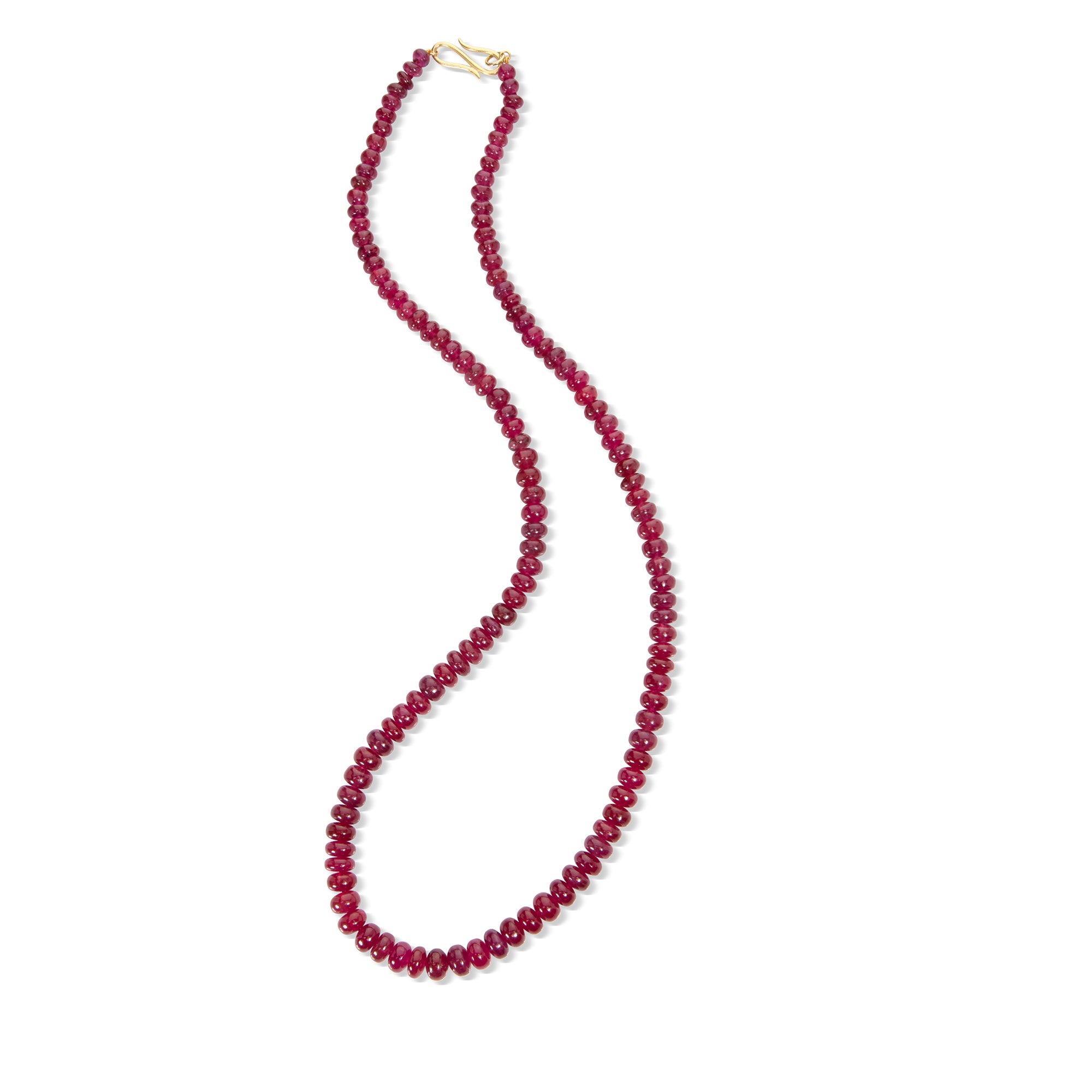 Ruby Cabochon Graduated Bead Necklace
