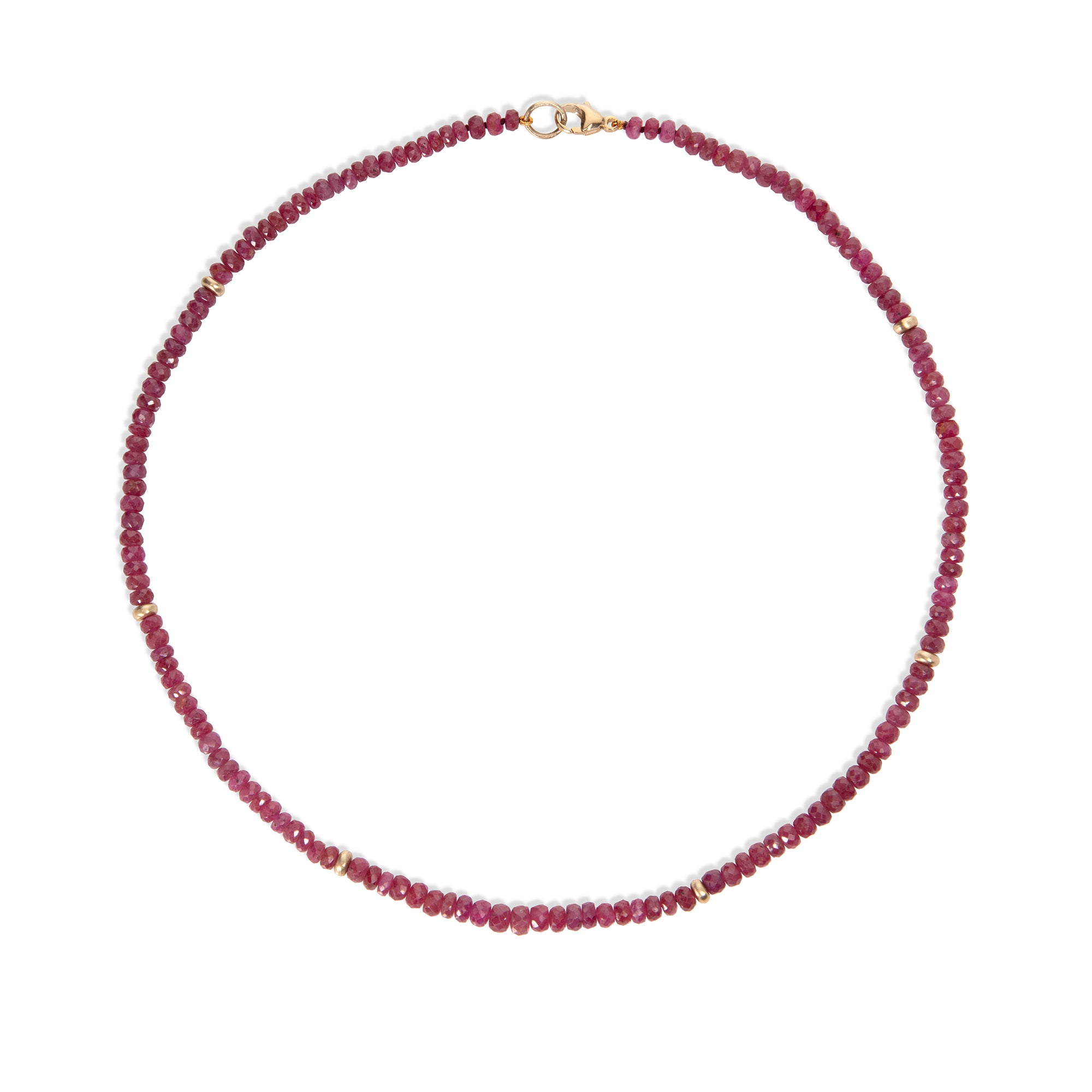 Ruby and Gold Bead Necklace