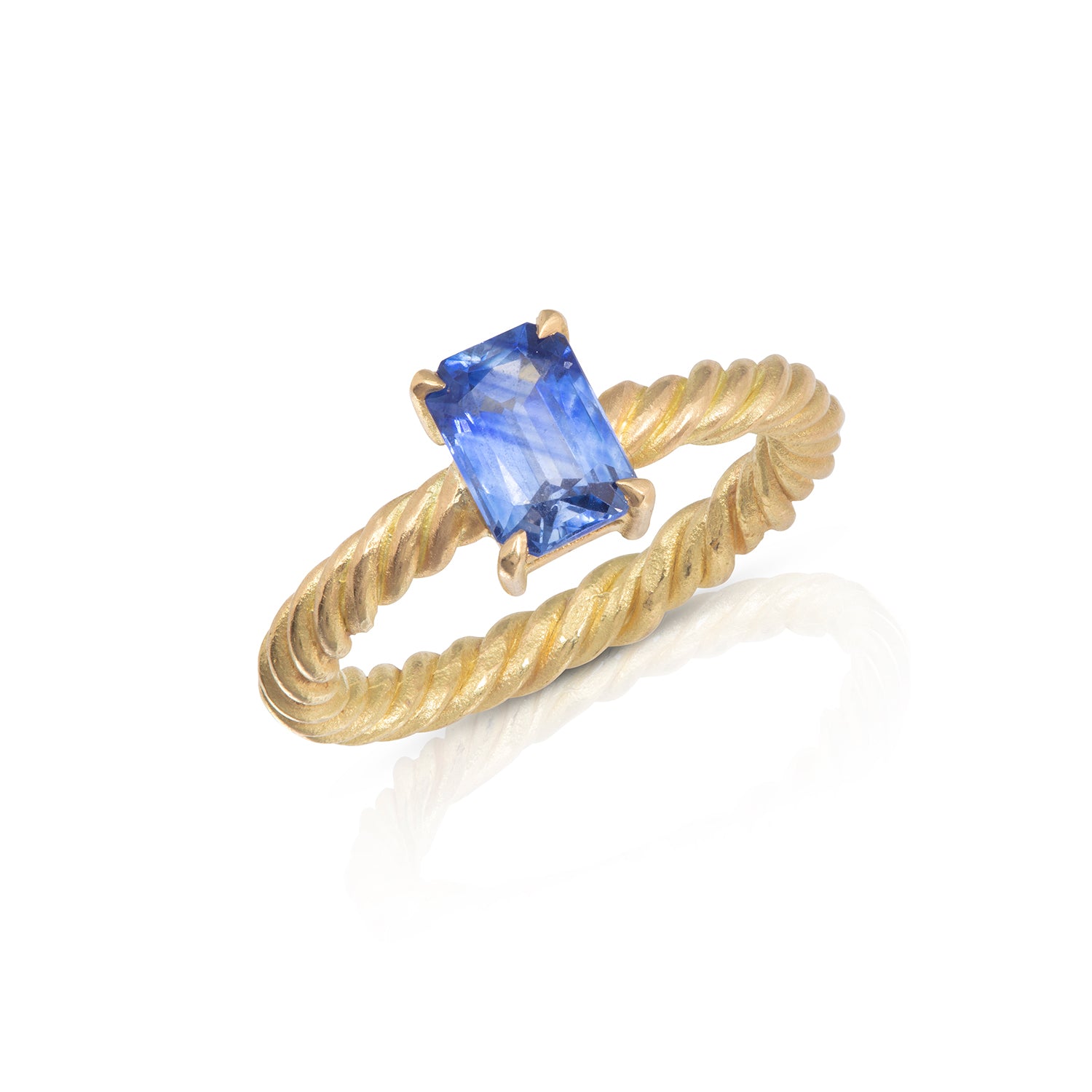 Blue Sapphire Twist Ring