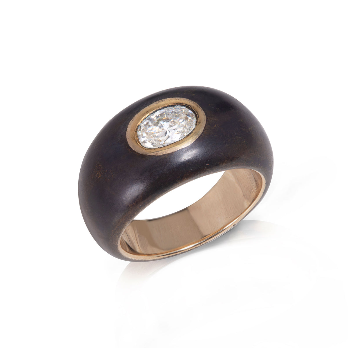 Bronze Tapered Ring with Diamond