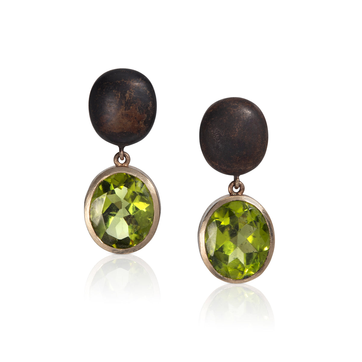 Bronze Peridot Drop Earrings