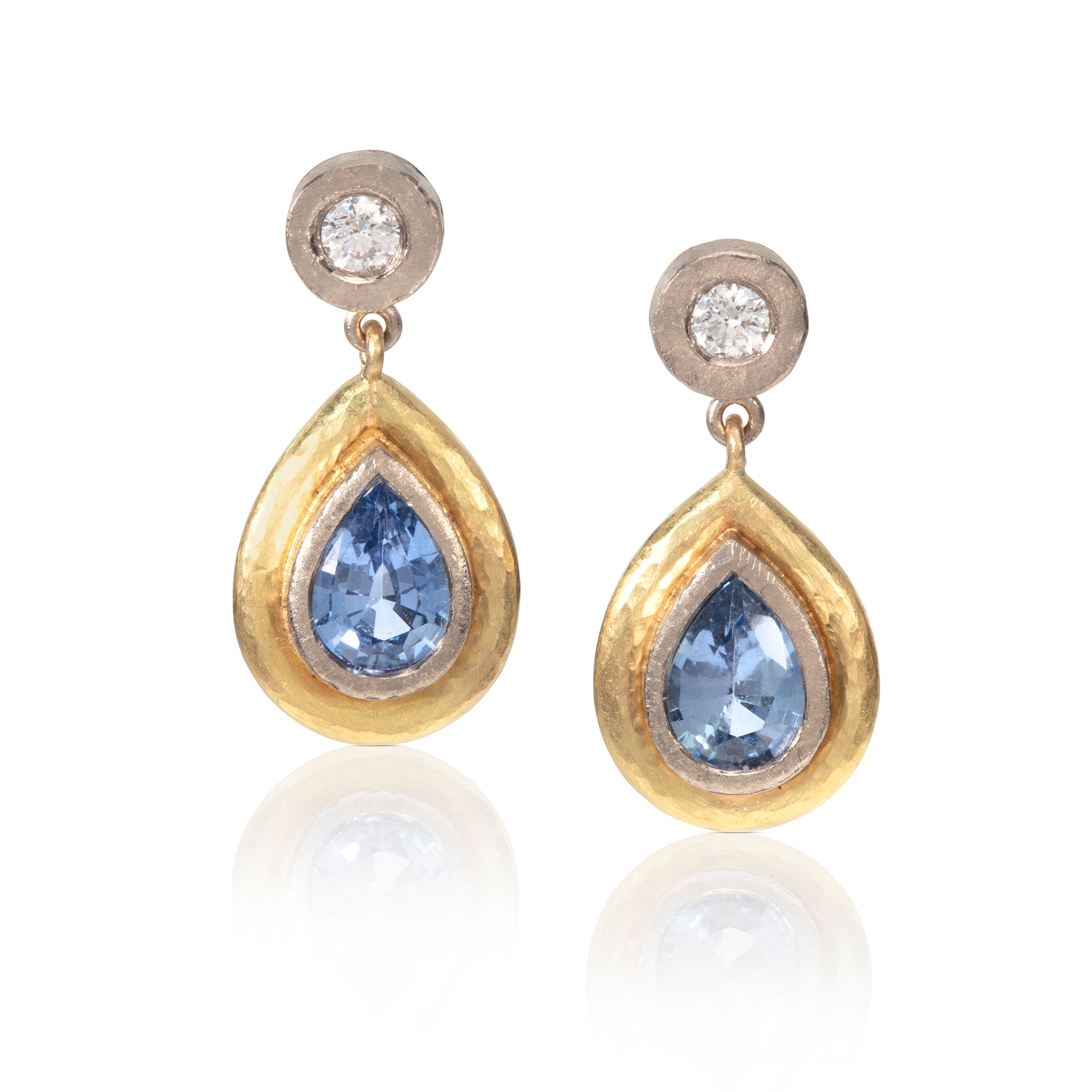 Sapphire and Diamond Drop Earrings