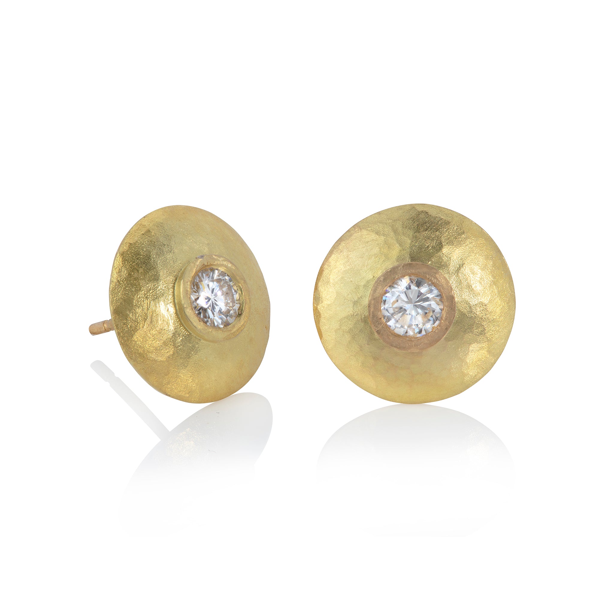 Diamond Gold Disc Studs