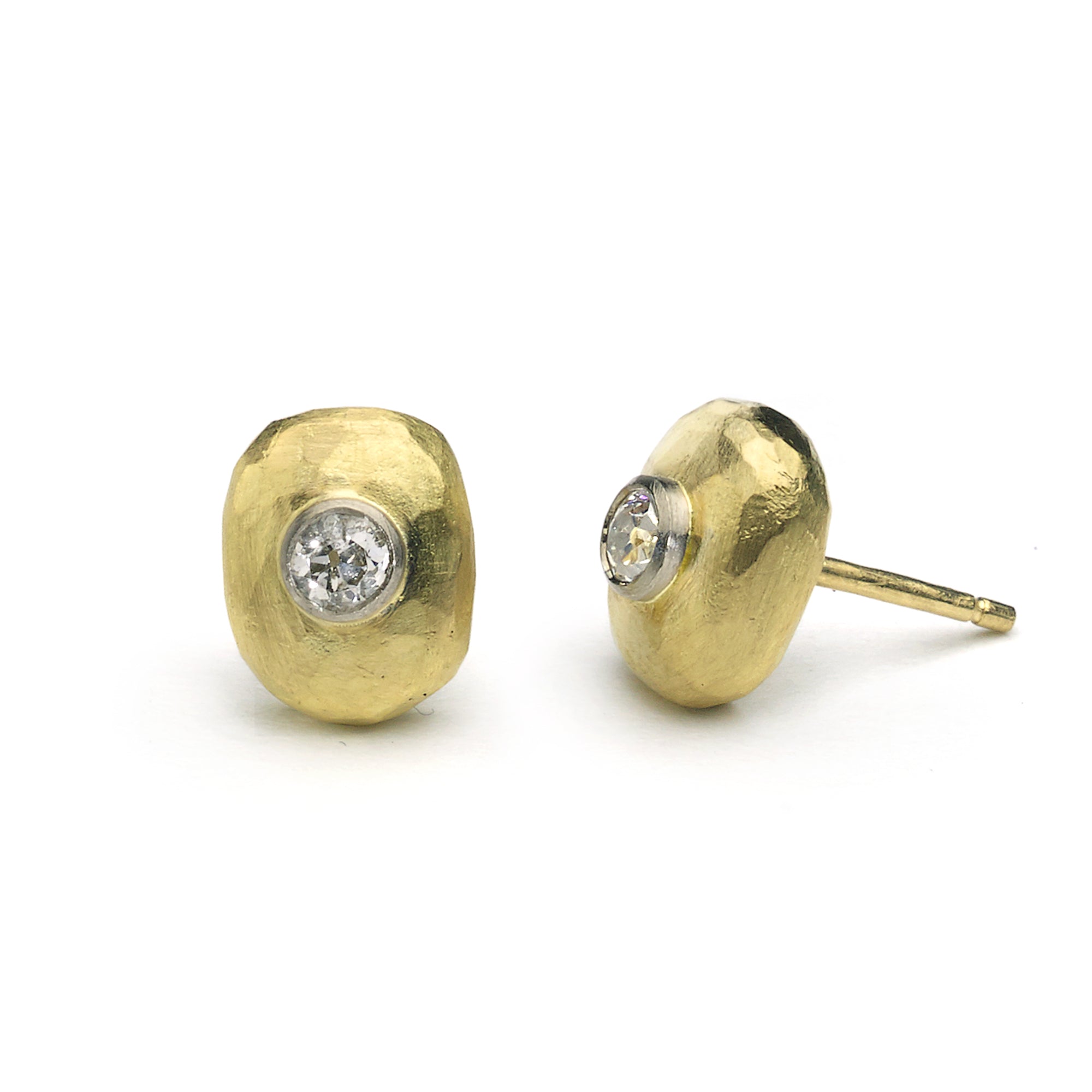 Diamond Pebble Stud Earrings