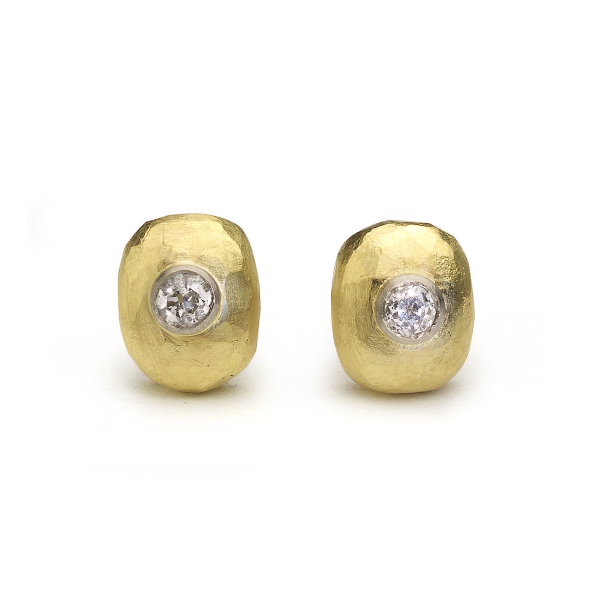 Diamond Pebble Stud Earrings