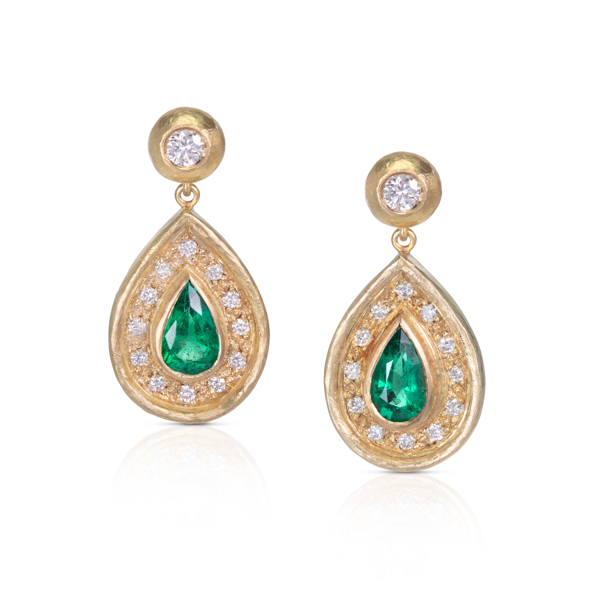 Emerald & Diamond Drop Earrings