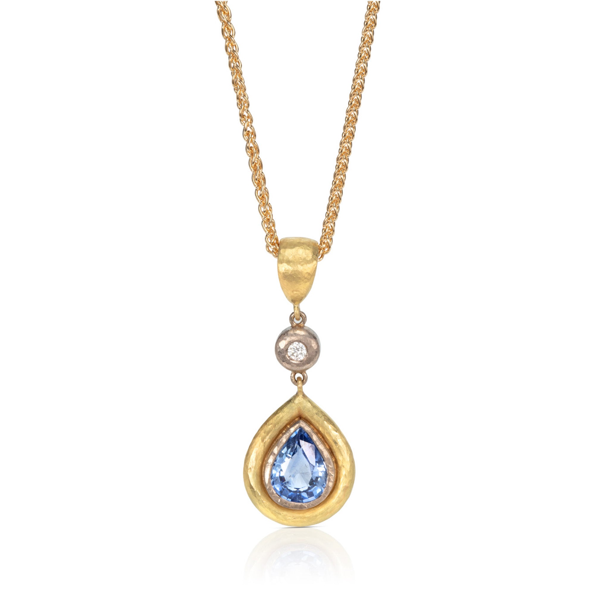 Pear-Shaped Sapphire and Diamond Necklace