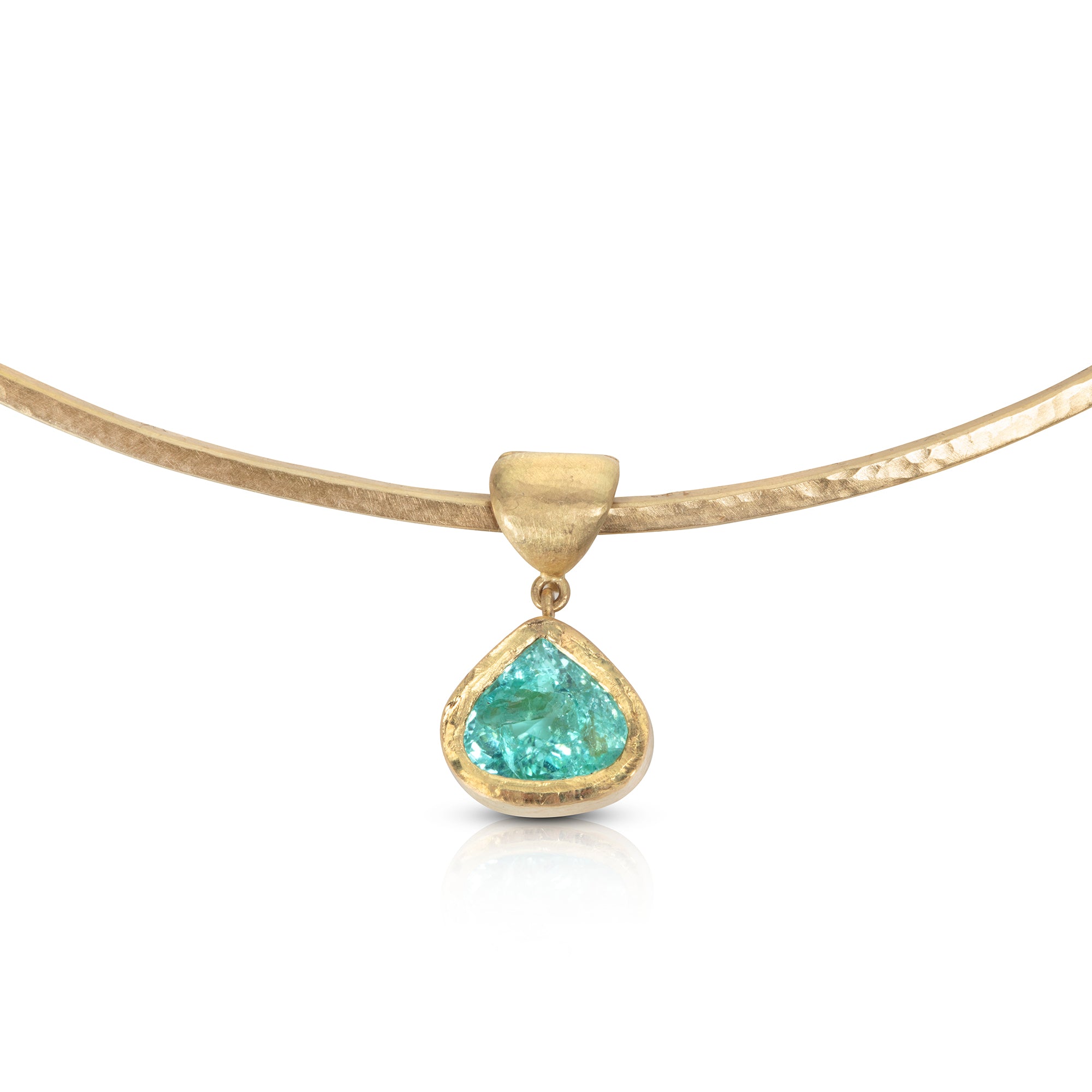 Trillion Paraiba Tourmaline Torque Pendant