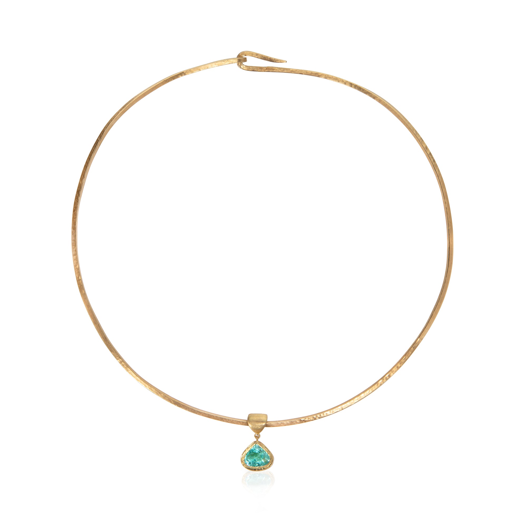 Trillion Paraiba Tourmaline Torque Pendant