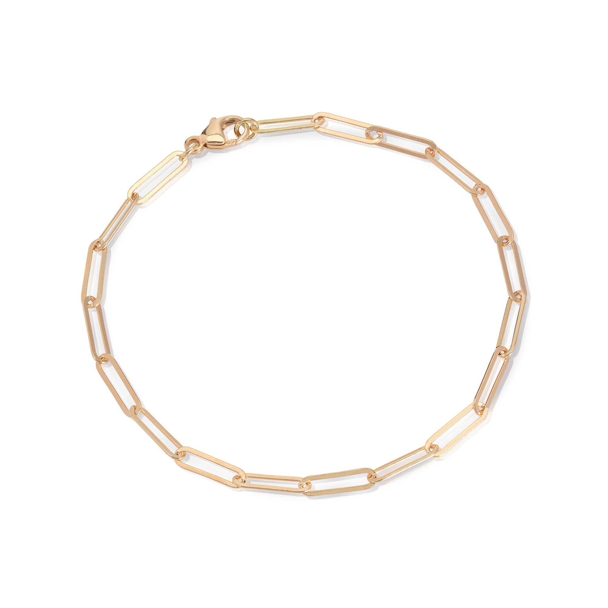 Paperclip Yellow Gold Bracelet