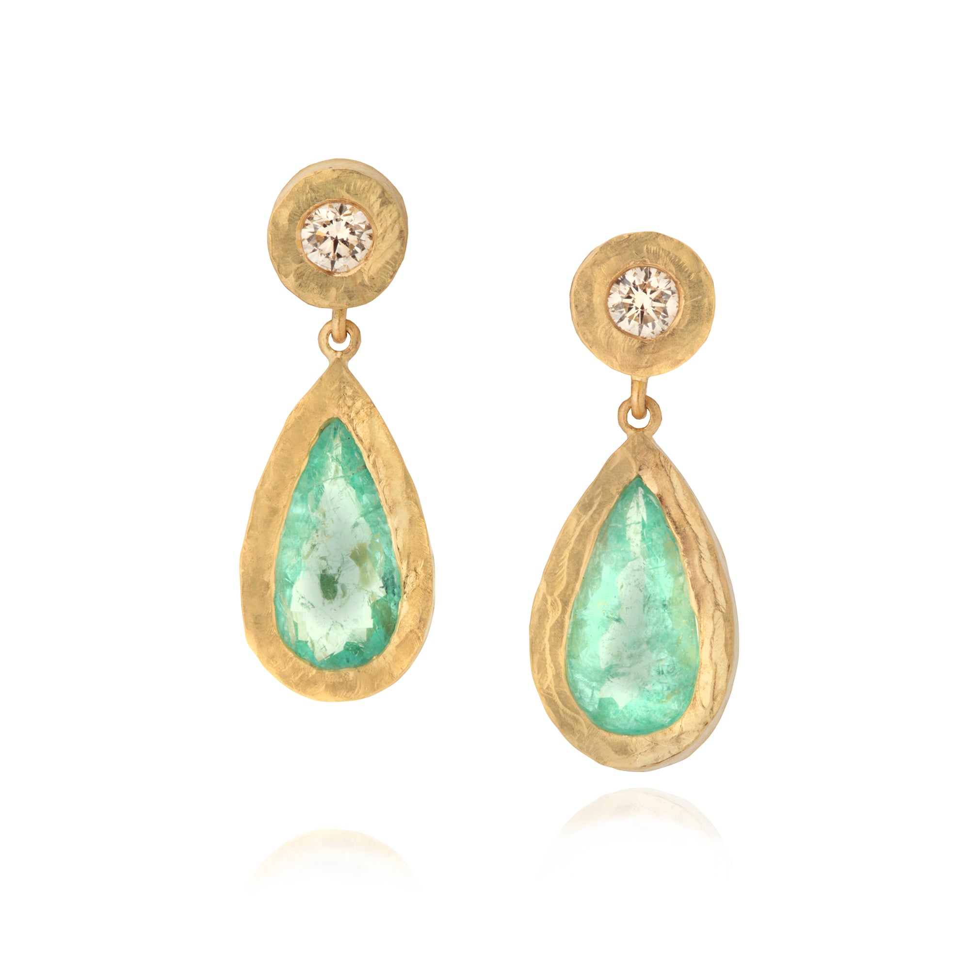 Paraiba Tourmaline and Diamond Drop Earrings
