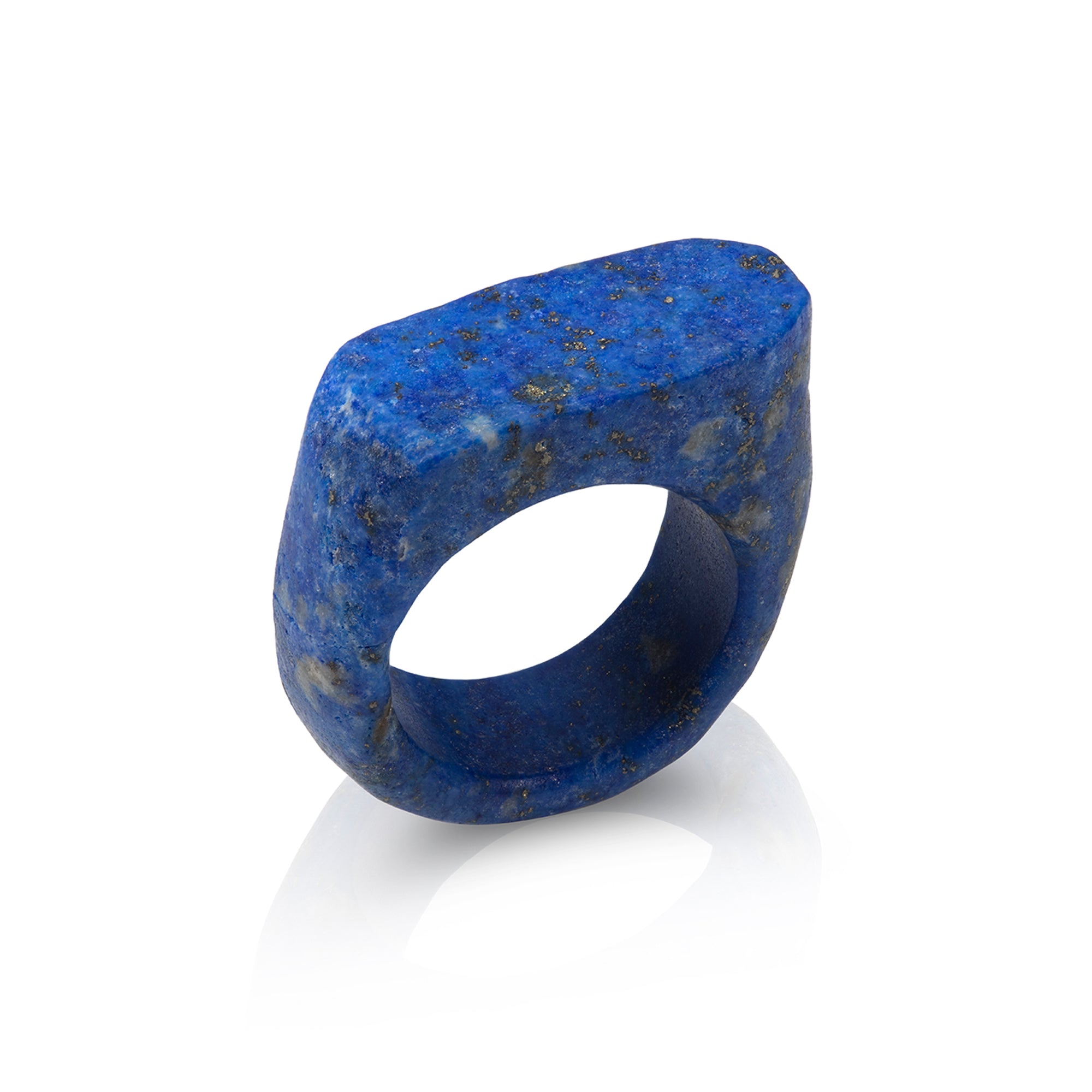 Lapis Lazuli Carved Stone Ring