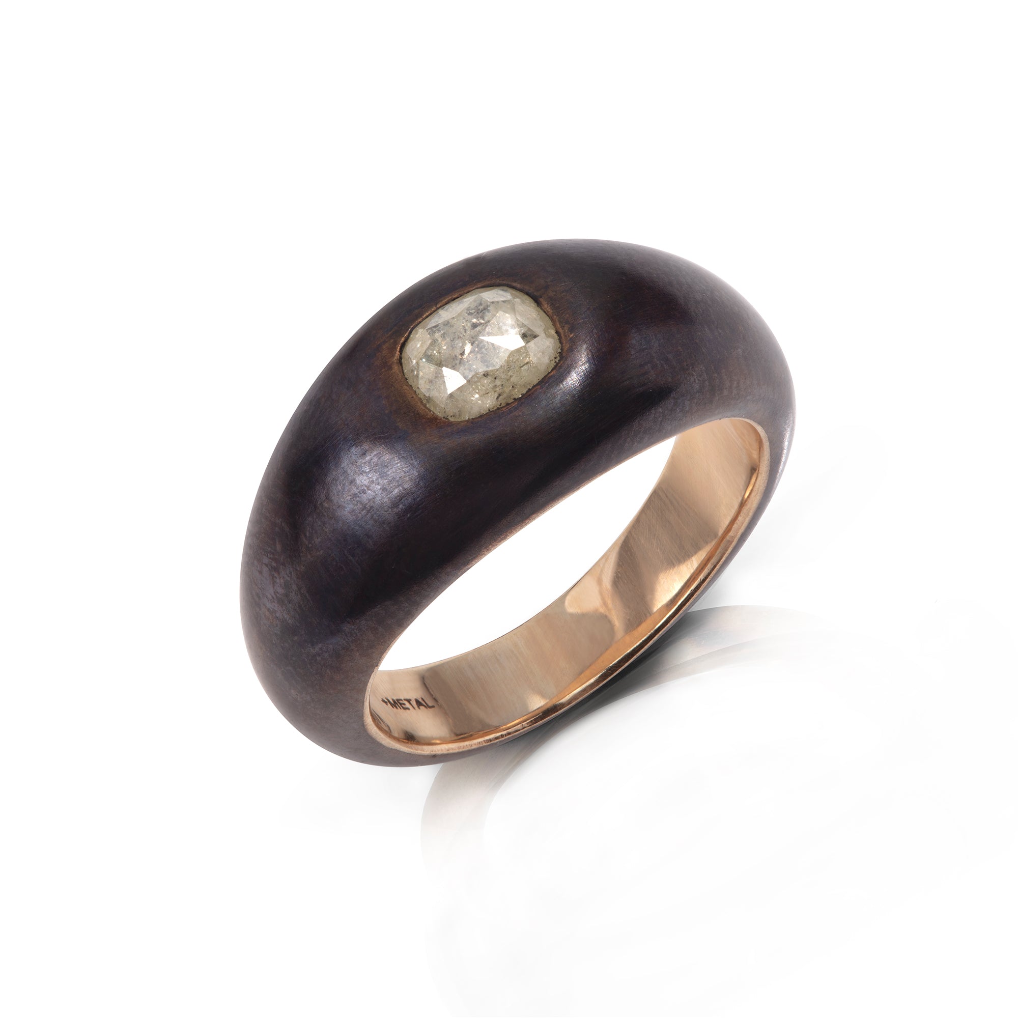 Bronze Gypsy-Set Diamond Ring