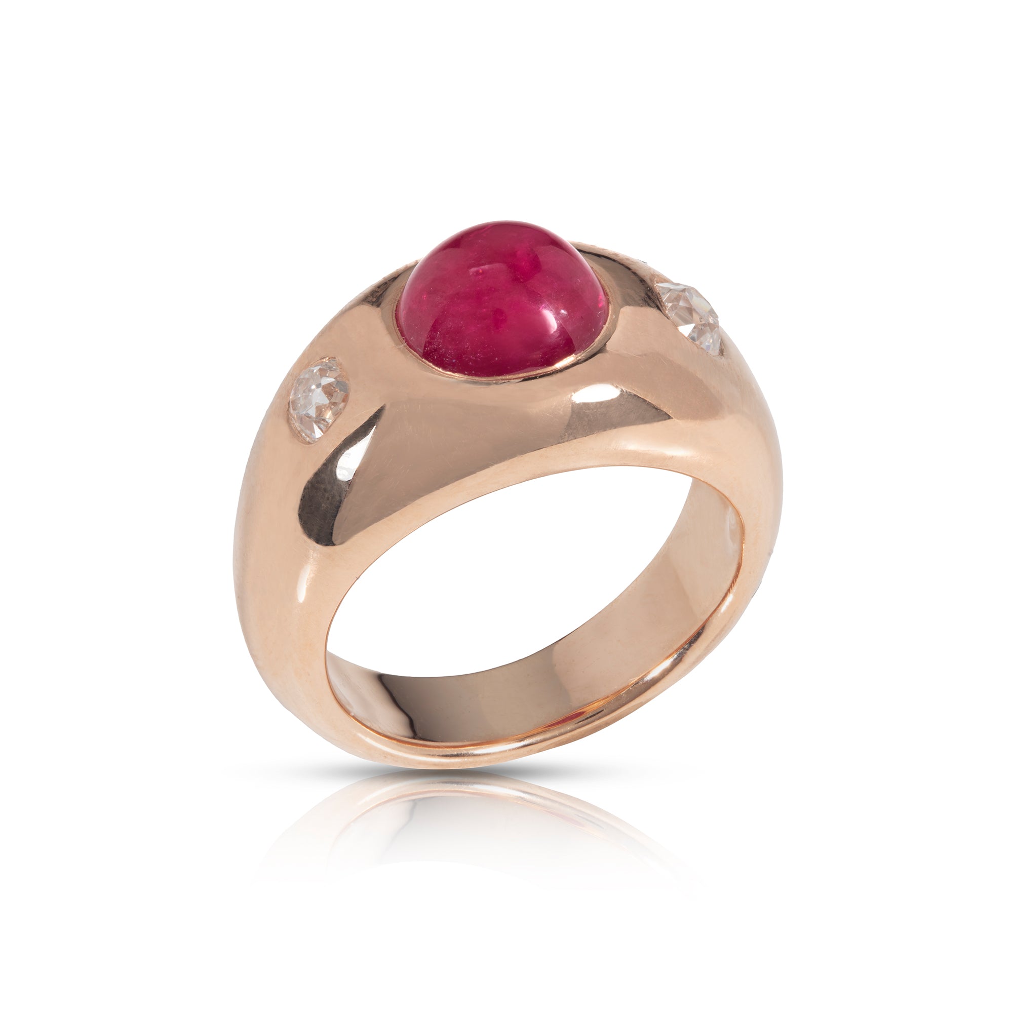 Gypsy Set Ruby and Diamond Ring