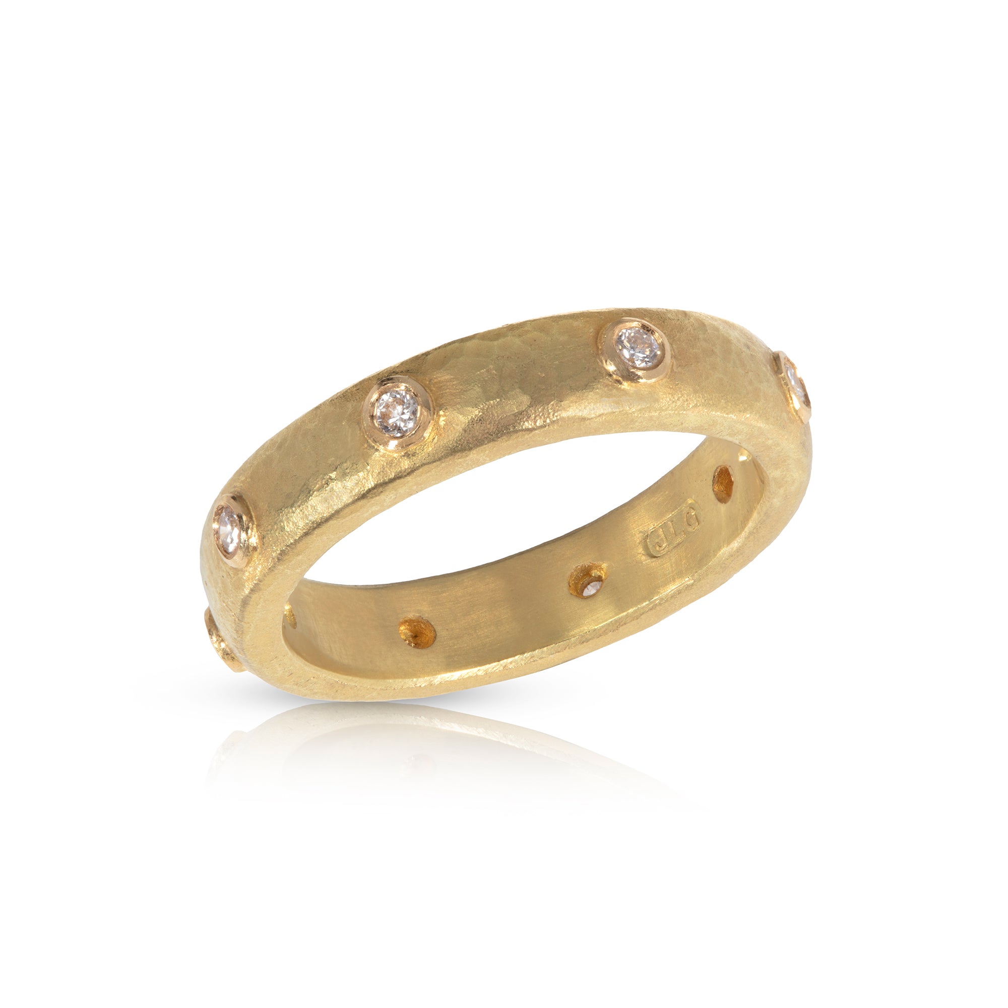 Beaten Gold and Diamond Eternity Ring