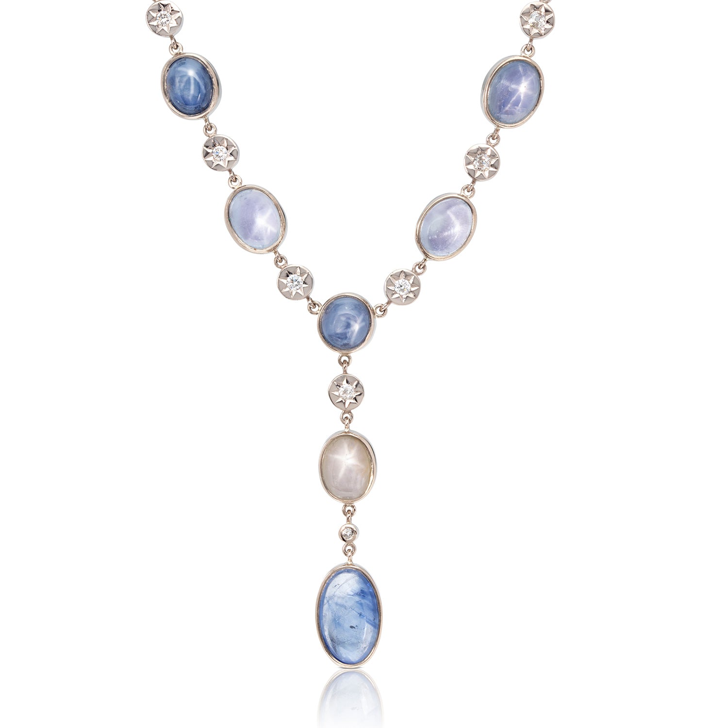 Star Sapphire & Diamond Necklace