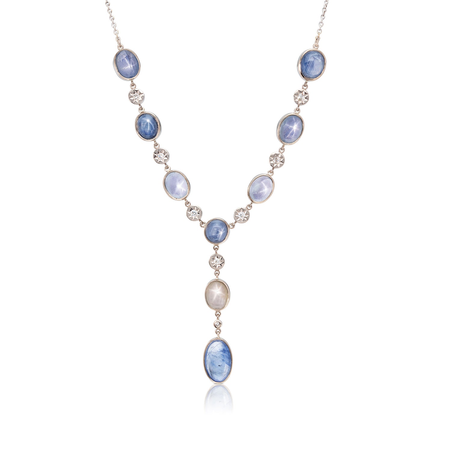 Star Sapphire & Diamond Necklace