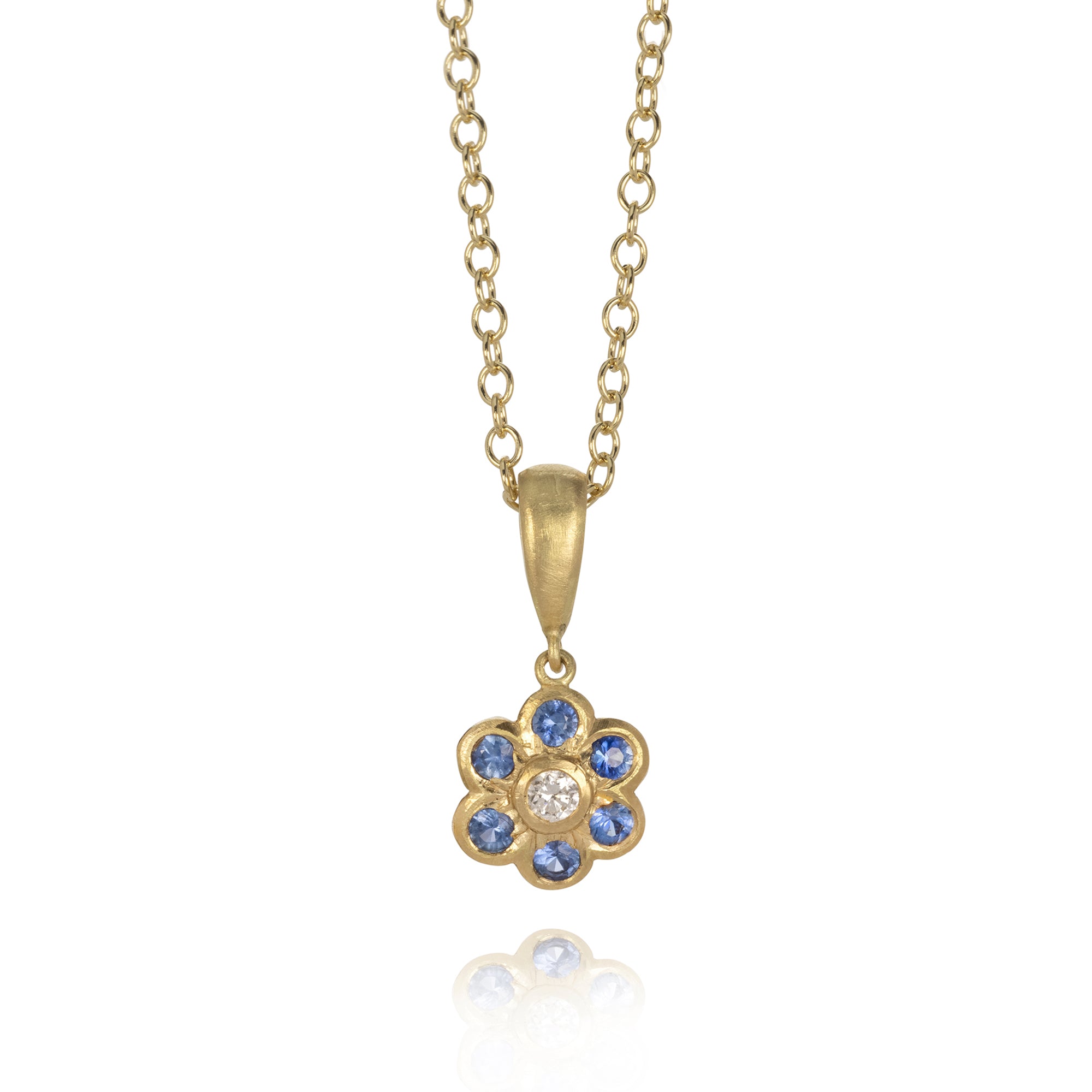 Tanzanite and Diamond Daisy Pendant