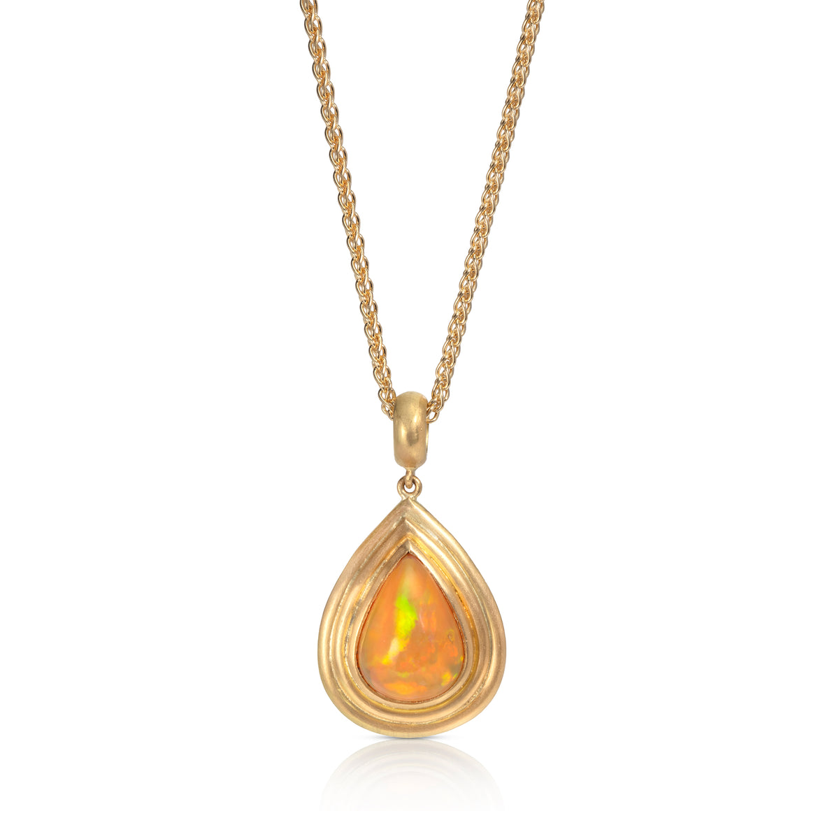 Pear-Shaped Opal Pendant Necklace
