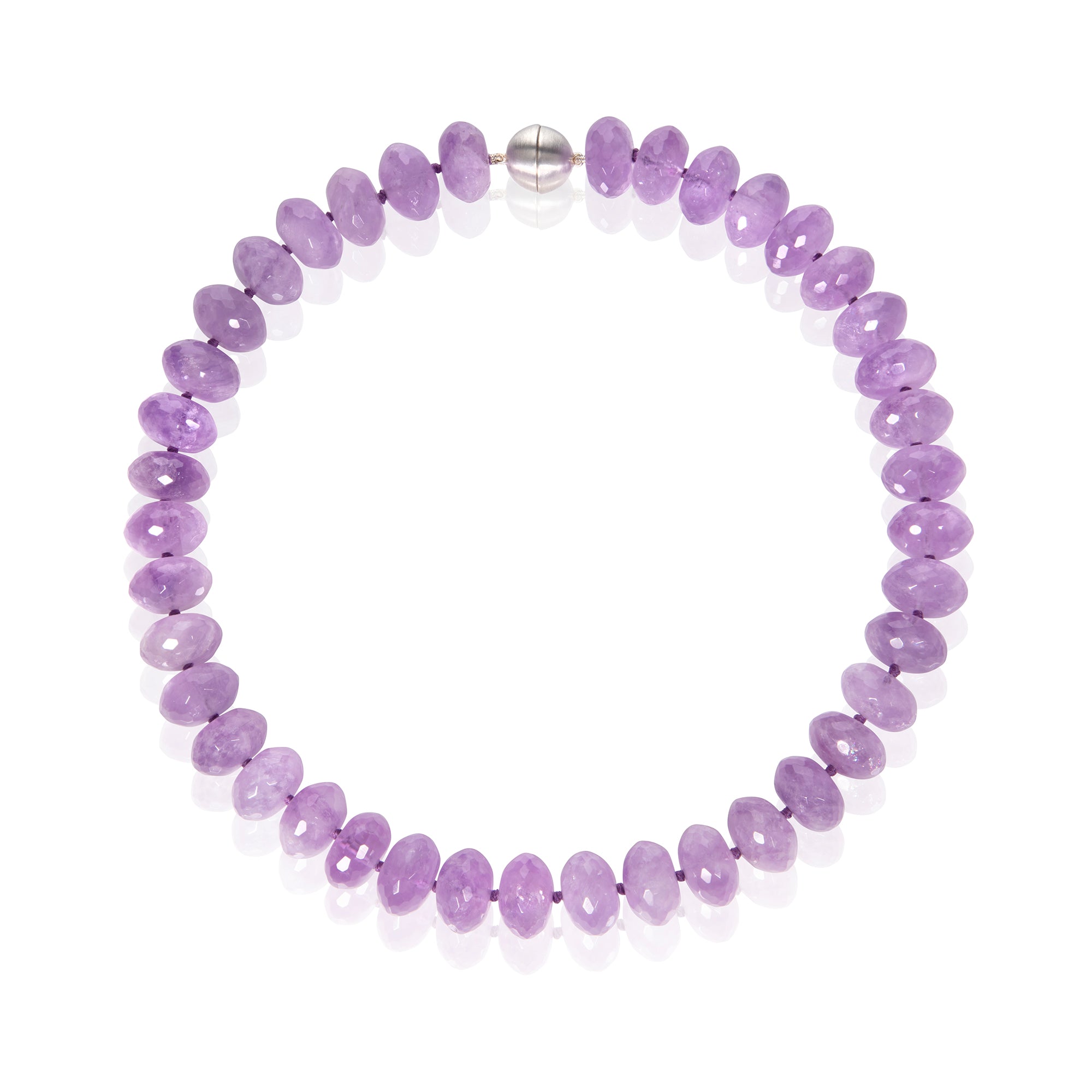 Amethyst Facetted Rondel Bead Necklace