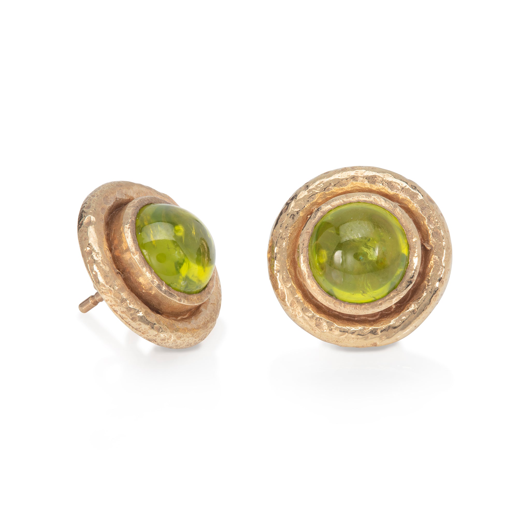 Peridot Textured Studs