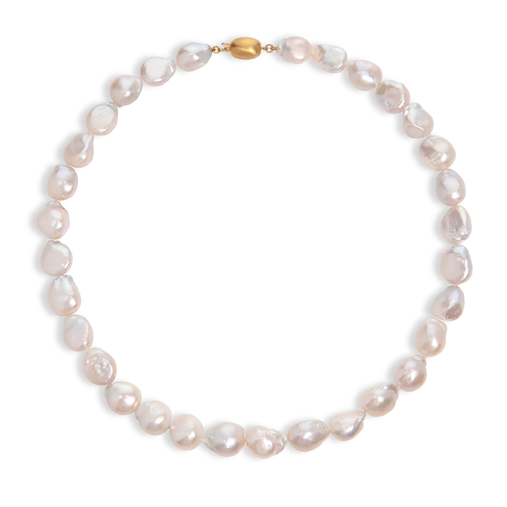 Flat Back Baroque Pearl Necklace