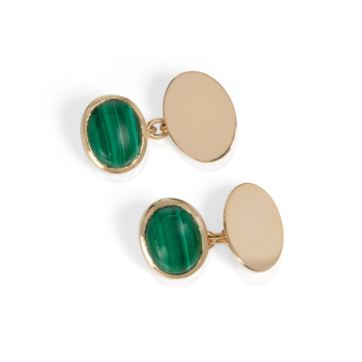 Malachite and Yellow Gold Cufflinks