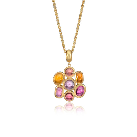Irregular Shape Pink Tourmaline Necklace