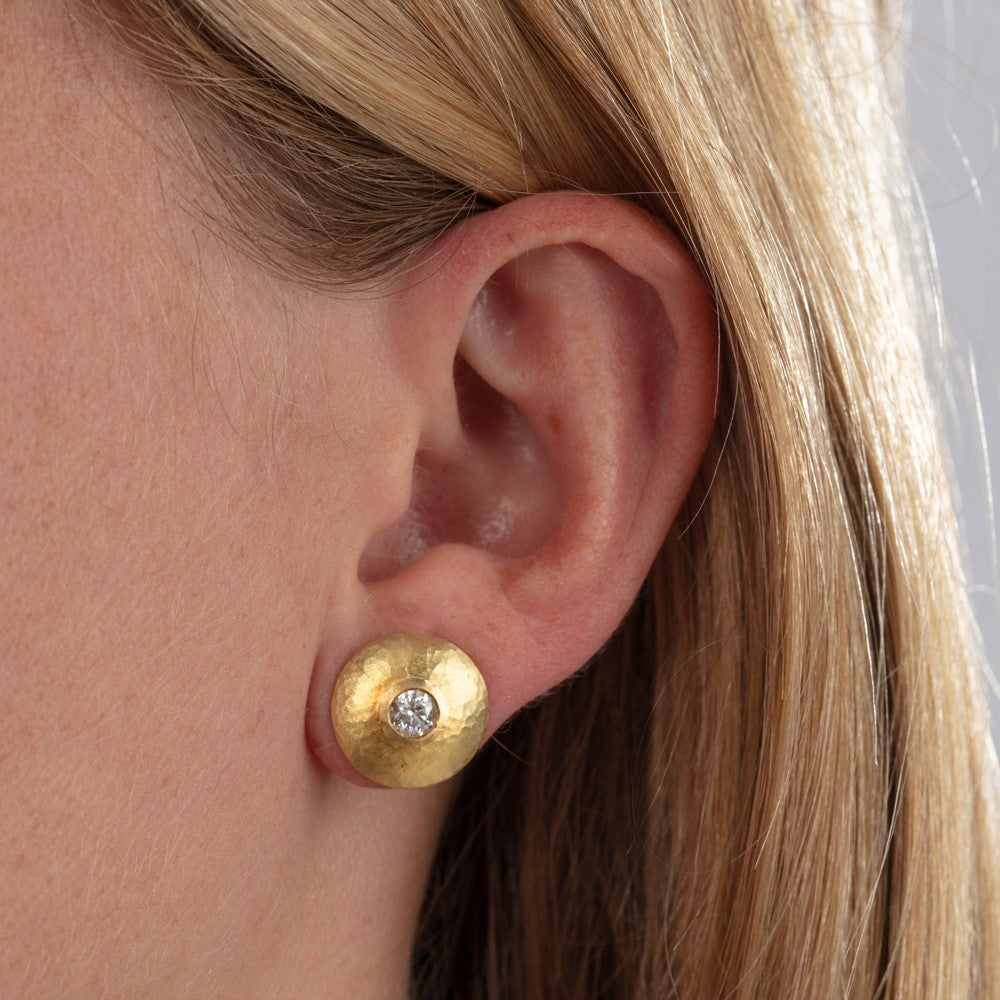 Diamond Gold Disc Studs