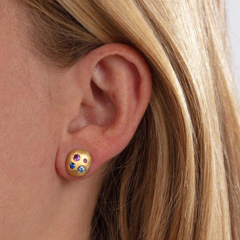 Medium Pebble Sapphire Studs