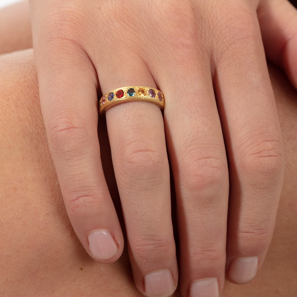 Multicoloured Sapphire Eternity Ring