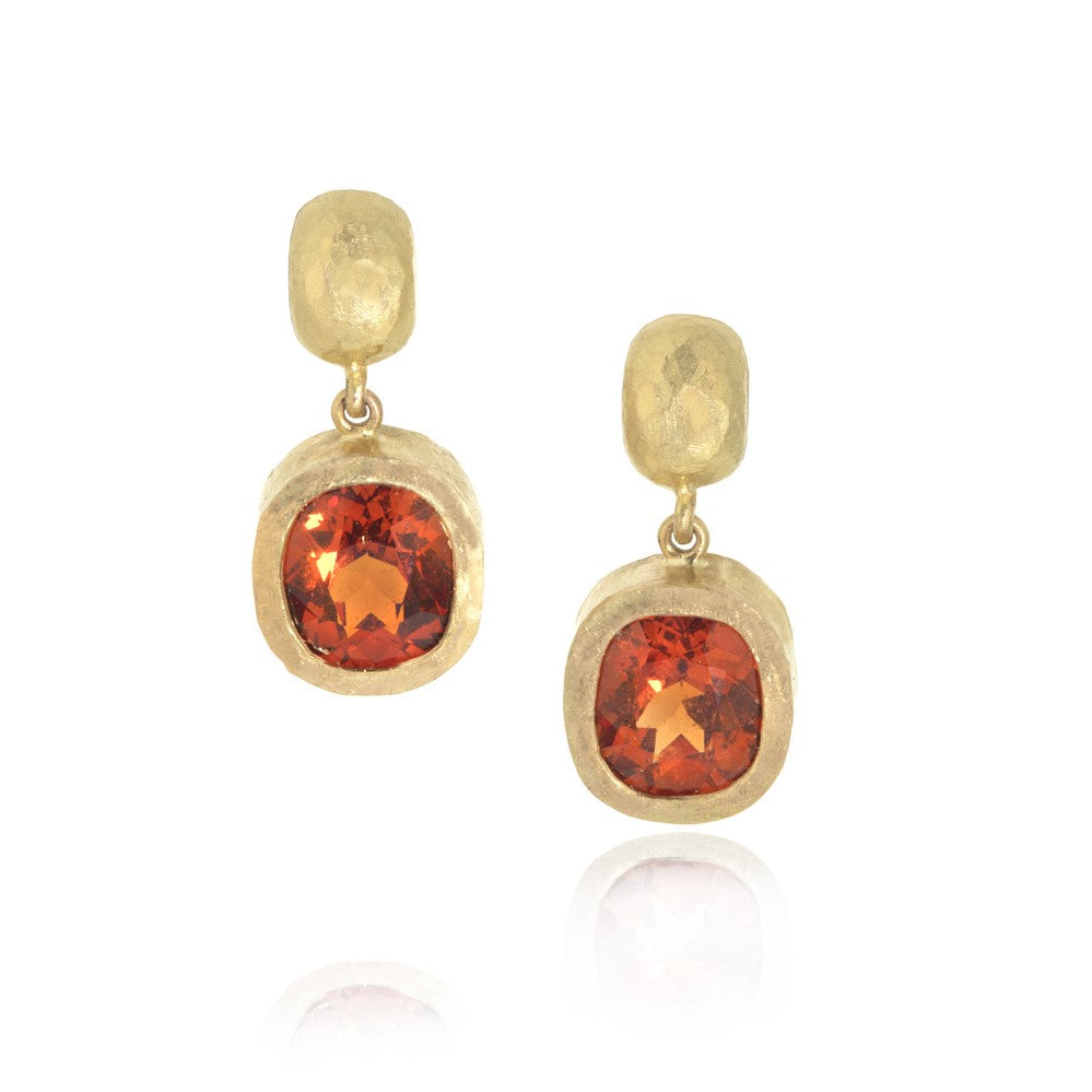 18ct Gold Spessartine Garnet Drops
