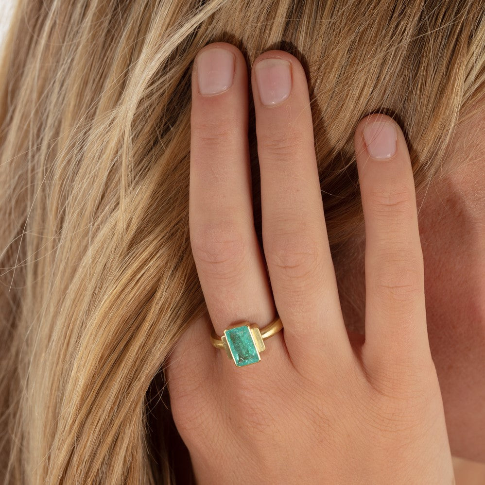 Emerald Cut Paraiba Tourmaline Ring