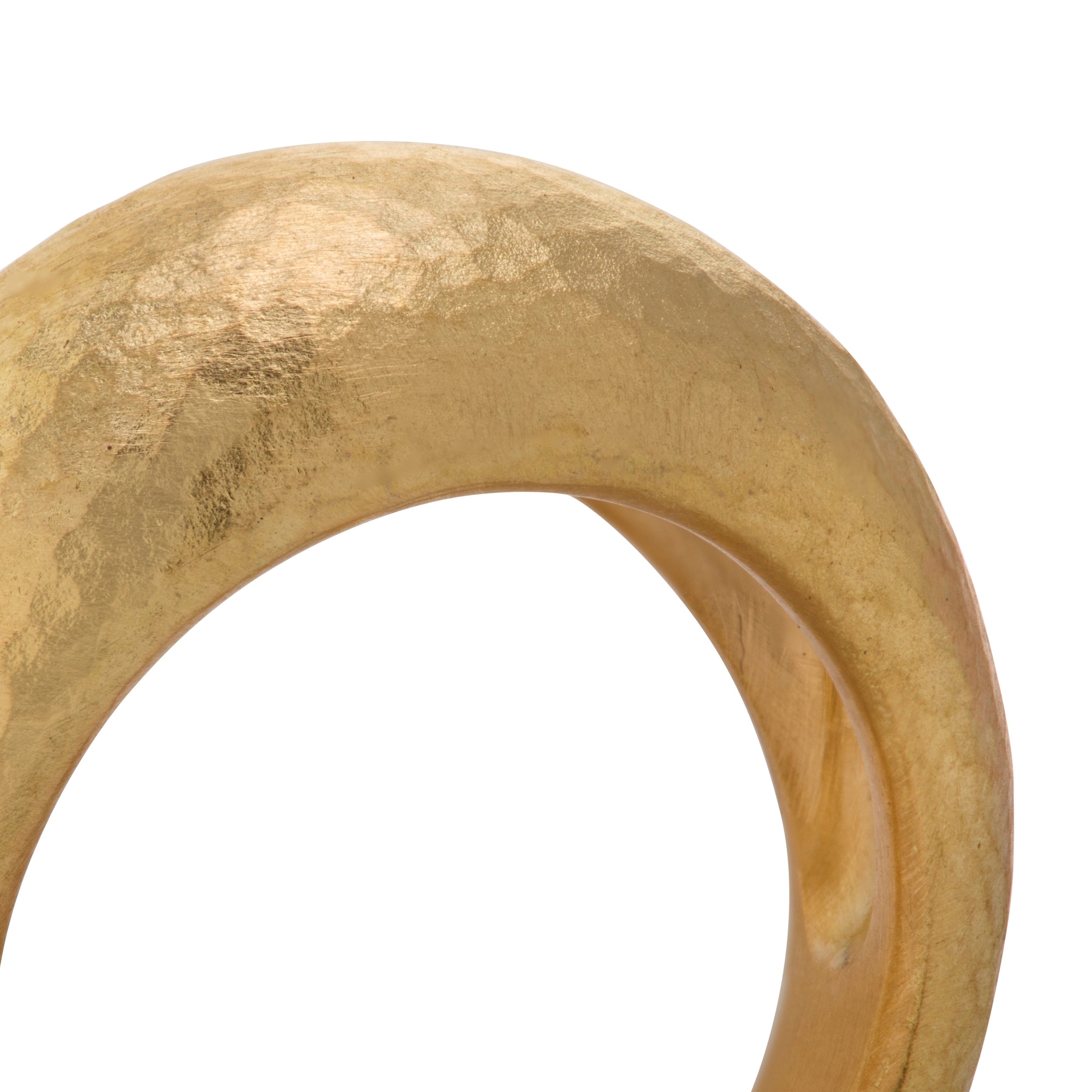 Hammered Texture 18ct Yellow Gold Bombe Ring