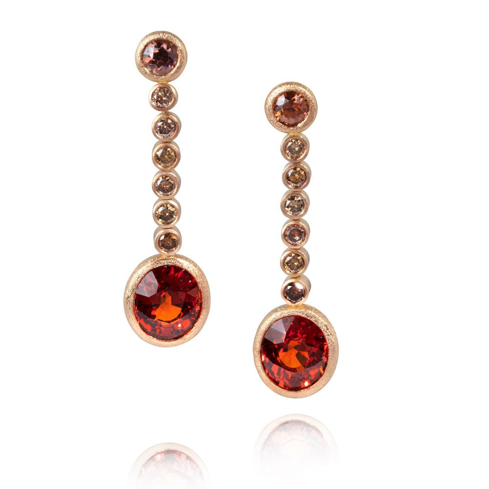 Mandarin Garnet Dramatic Drop Earrings