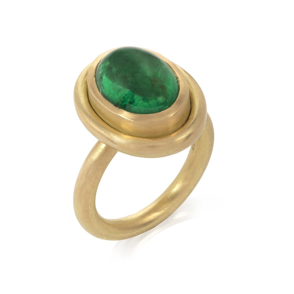Emerald Cabochon Ring