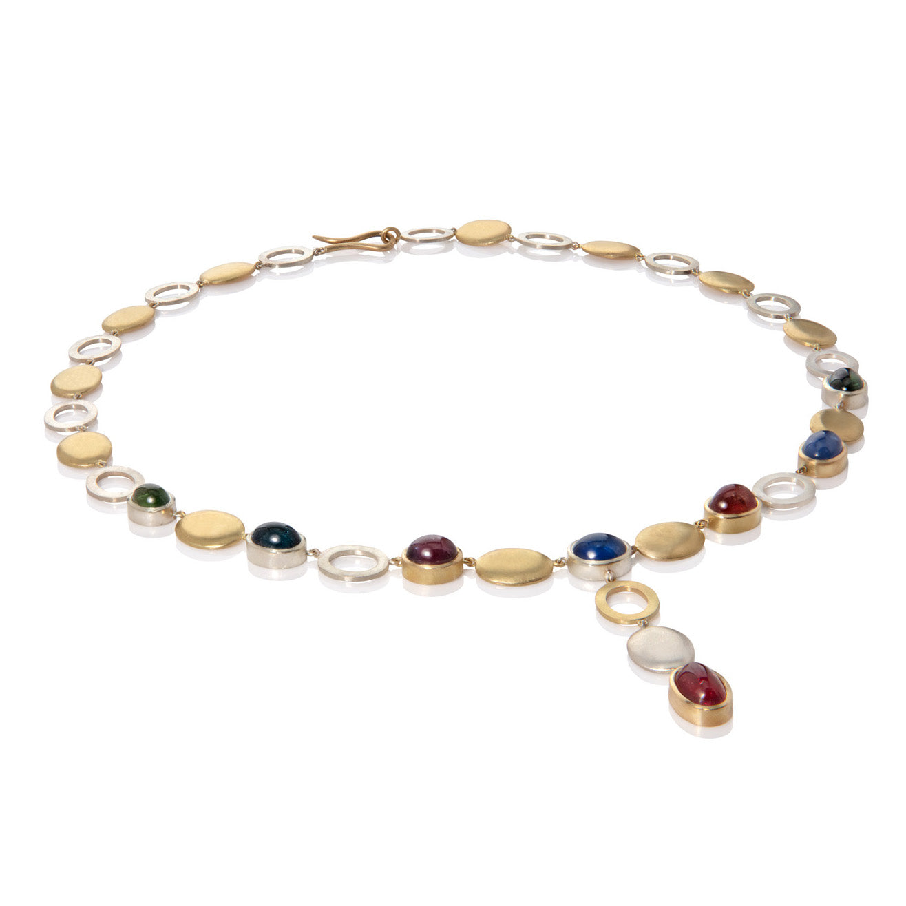 Sapphire Cabochon Pebble Necklace