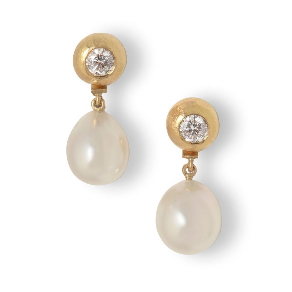 Diamond Pebble Stud Earrings