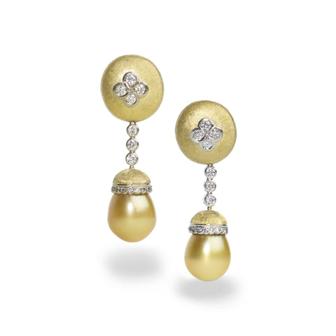 Apatite and Baroque Pearl Earrings