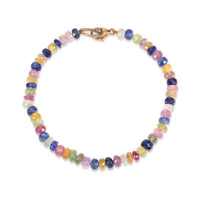 Multicoloured Sapphire Bead Bracelet