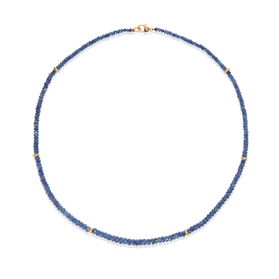 Sapphire and Gold Bead Necklace